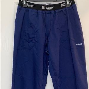 Greys Anatomy M navy Blue Scrub Pants